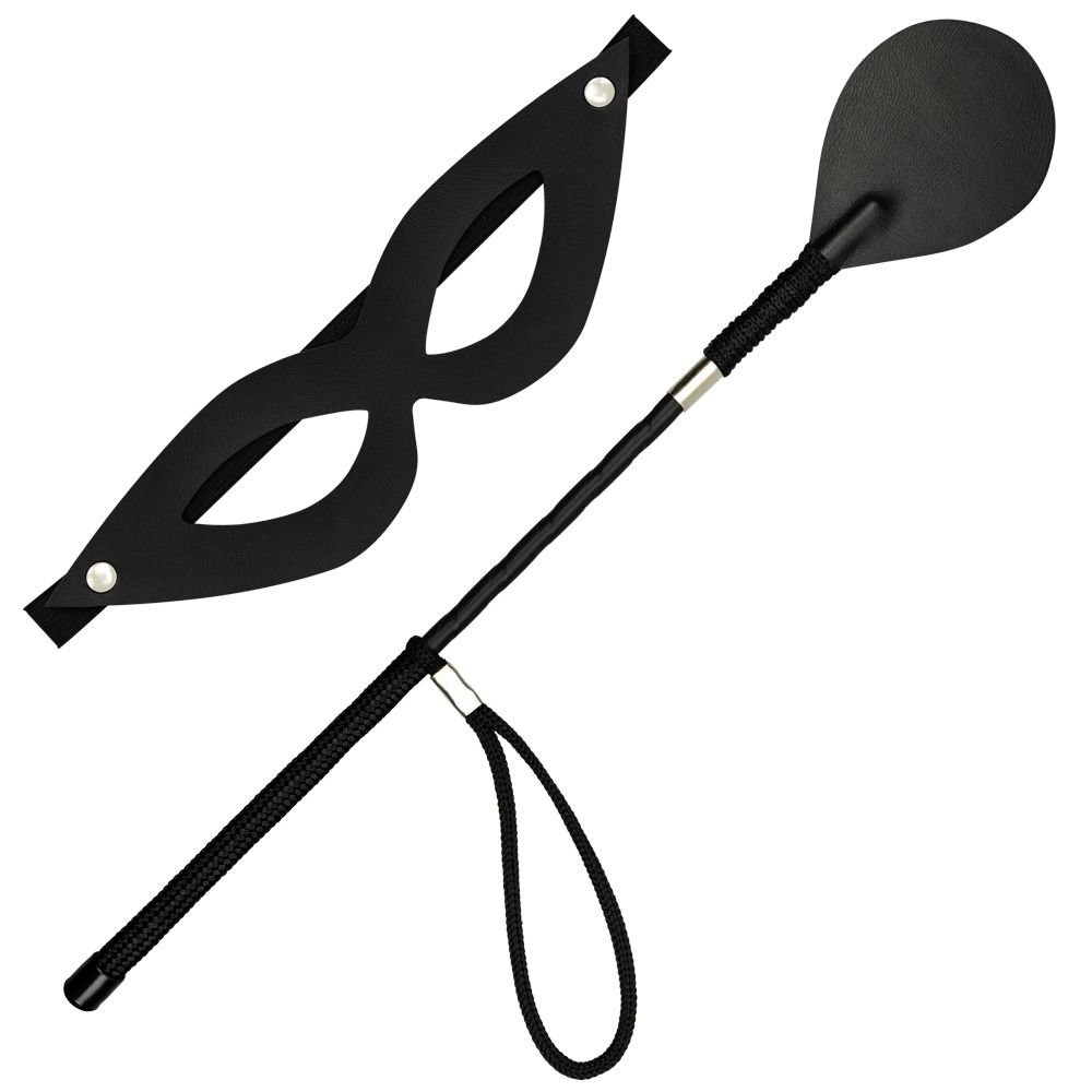 Kit Tiazinha Chibata E Máscara La Pimienta ST649 Preto Sex Shop