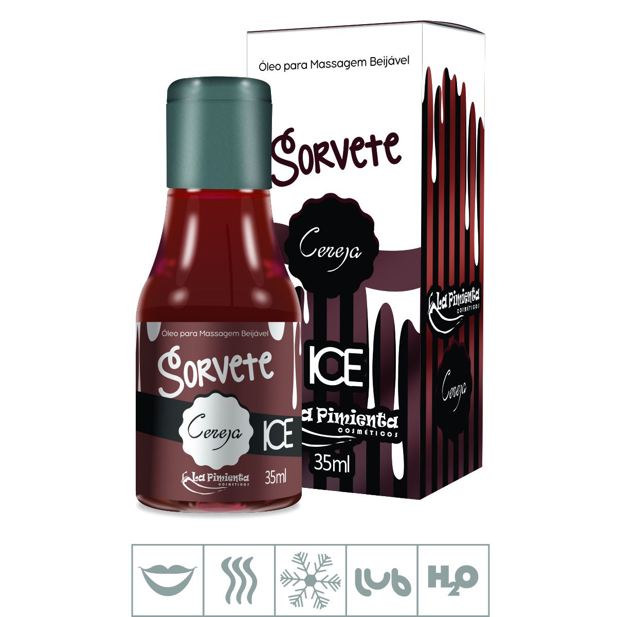 Gel Comest Vel Sorvete Ice Ml St Cereja Nico Atacado Star Sex Shop Lingerie E