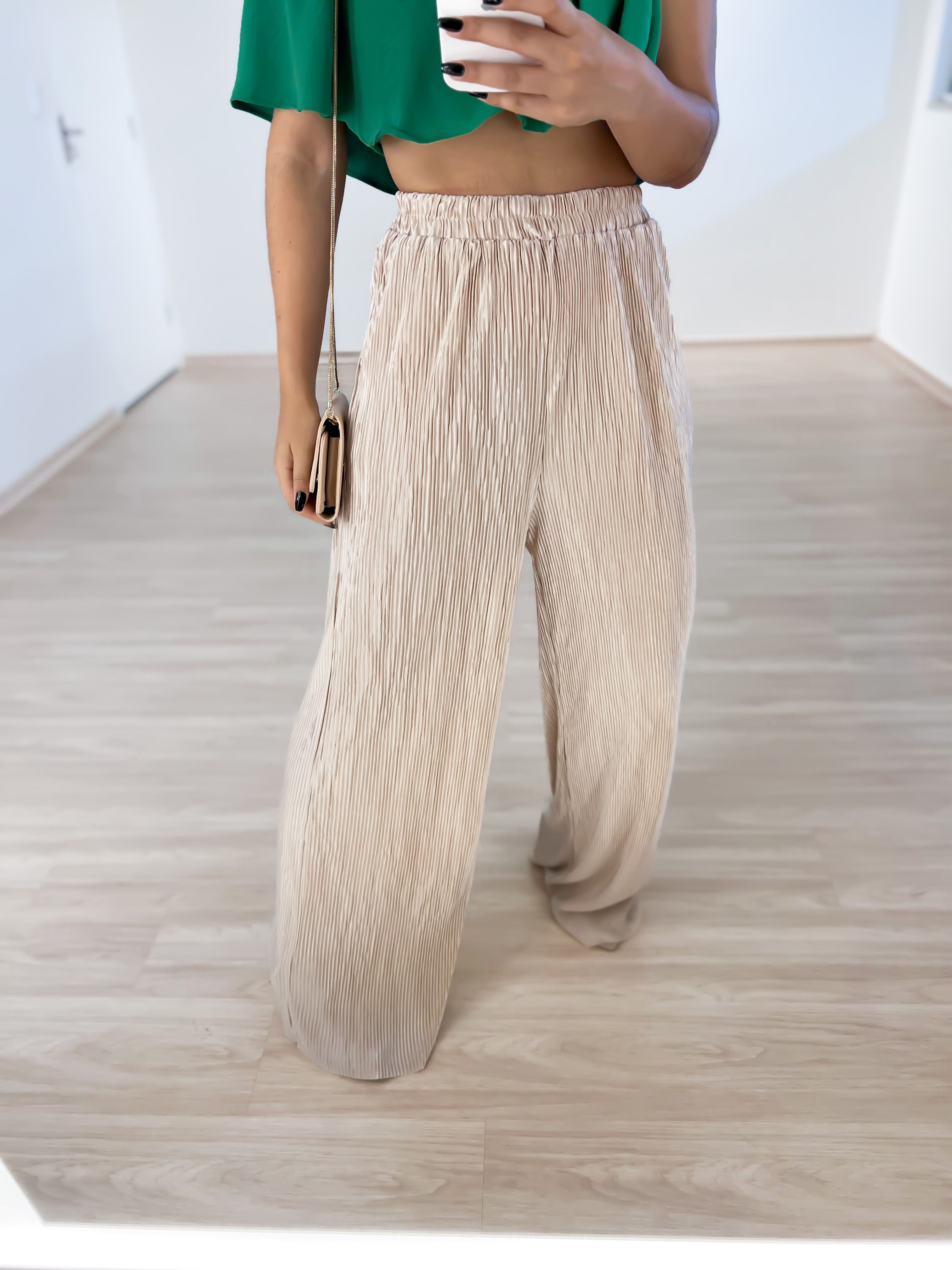 Cal A Plissada Pantalona Nude Carolla Ferraro