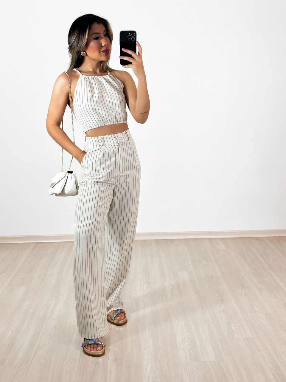 Conjunto Sarah Listras Nude Carolla Ferraro