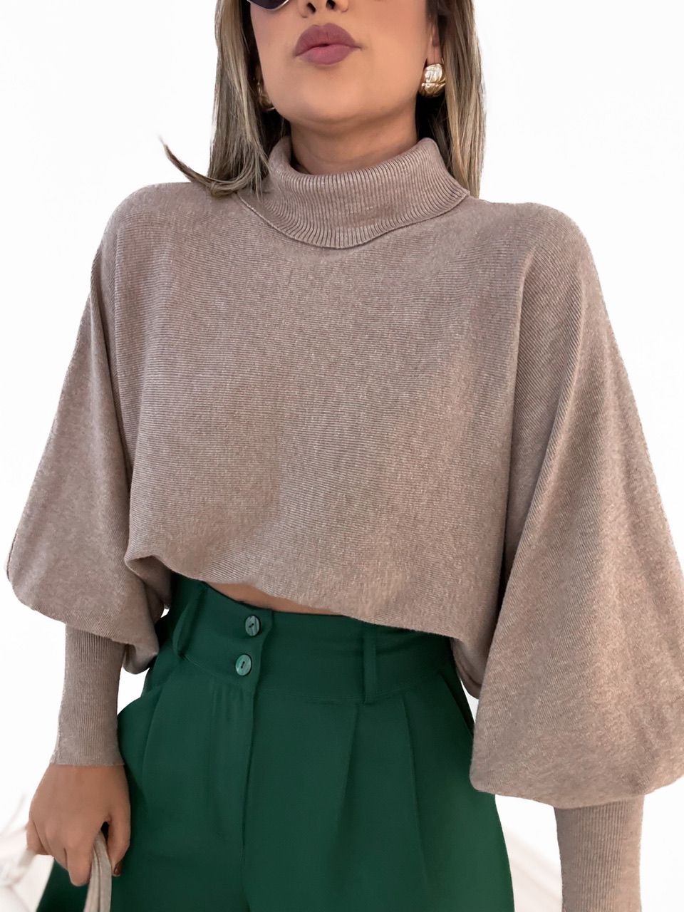 Cropped Liliane Tricot Nude Carolla Ferraro