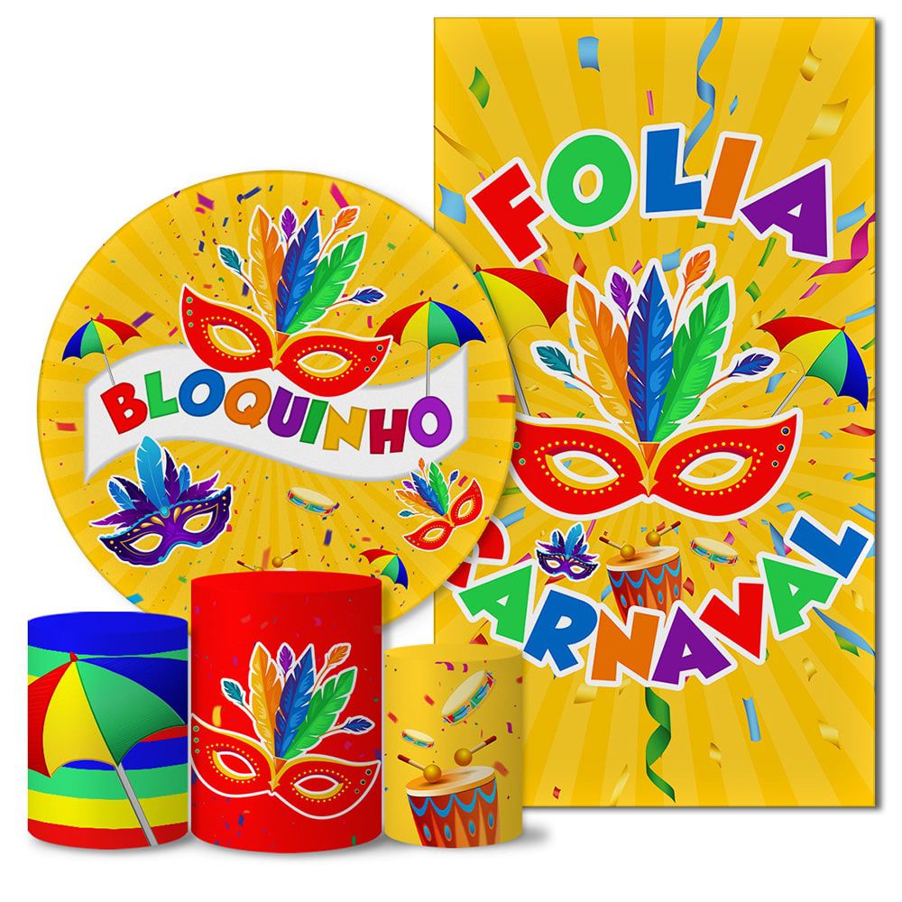 Trio Capas Painéis Casado Tema Carnaval Bloquinho Veste Fácil