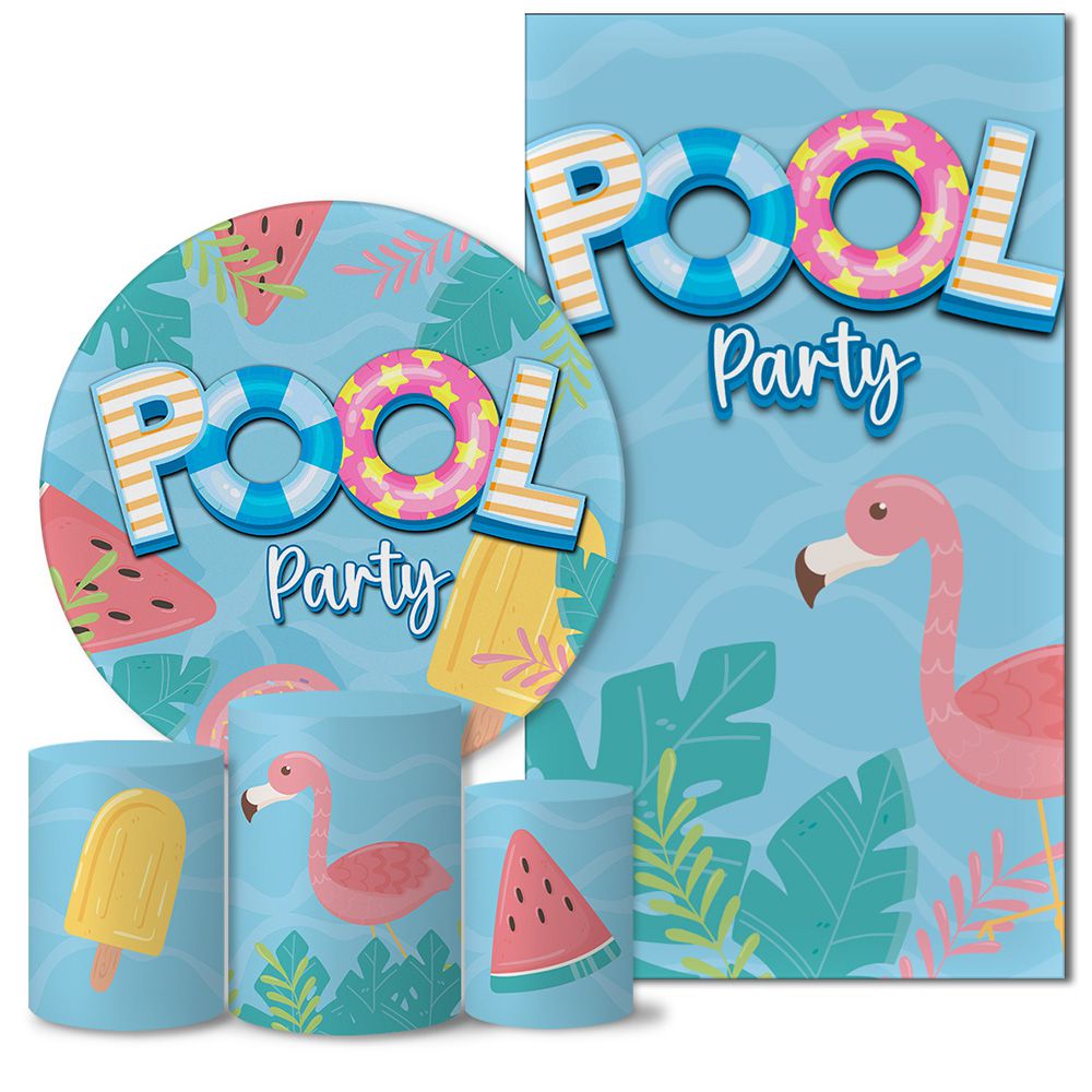 Trio Capas Painéis Casado Pool Party Flamingo Veste Fácil