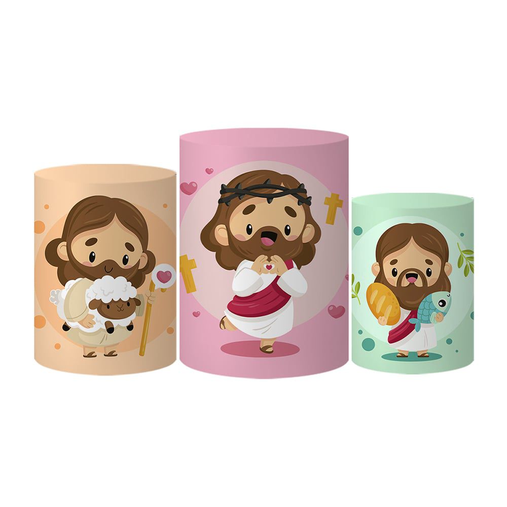 Trio Capas Cilindro Tema Jesus Cute Veste Fácil C Elástico