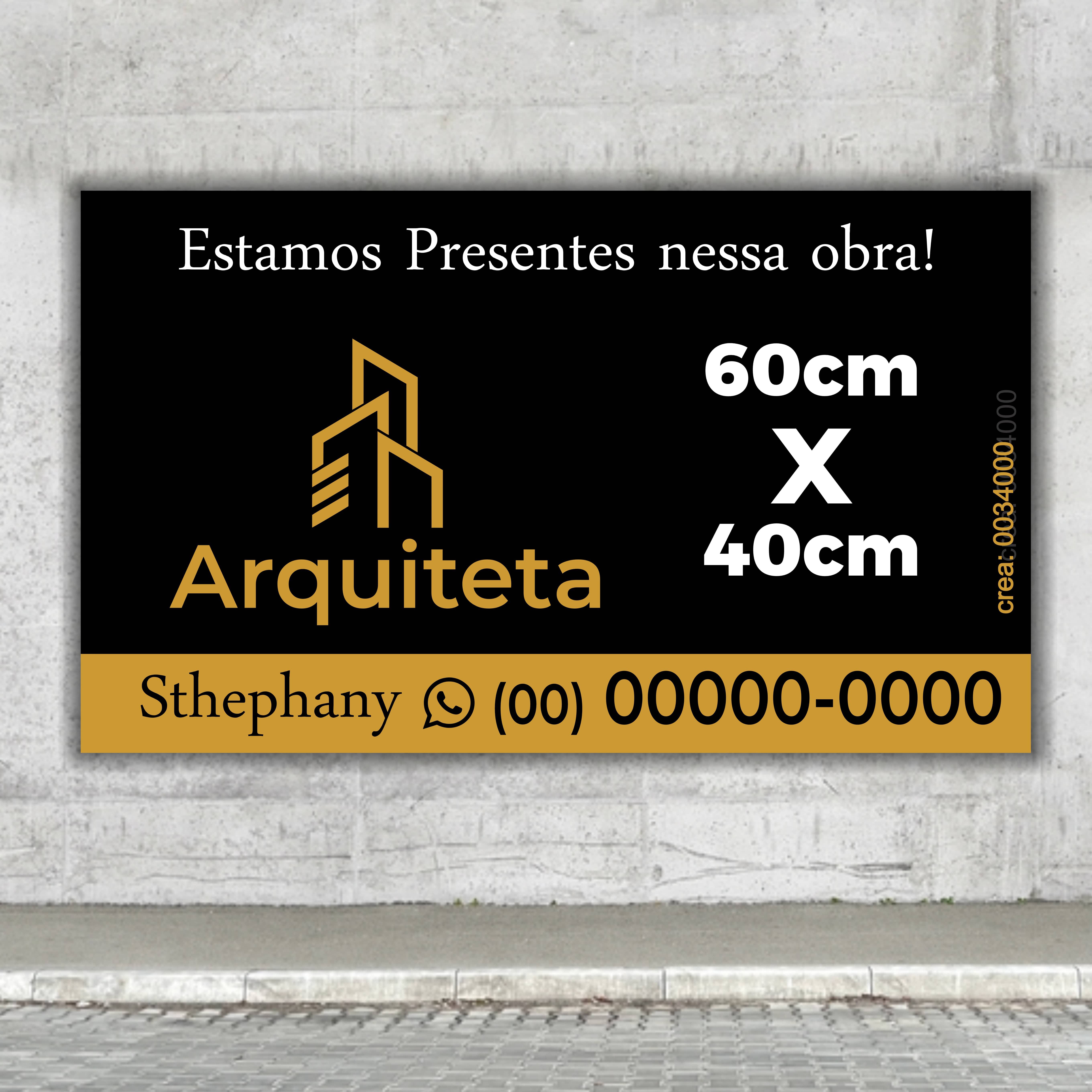 Placa Arquiteta X Cm Uni Kradesivos