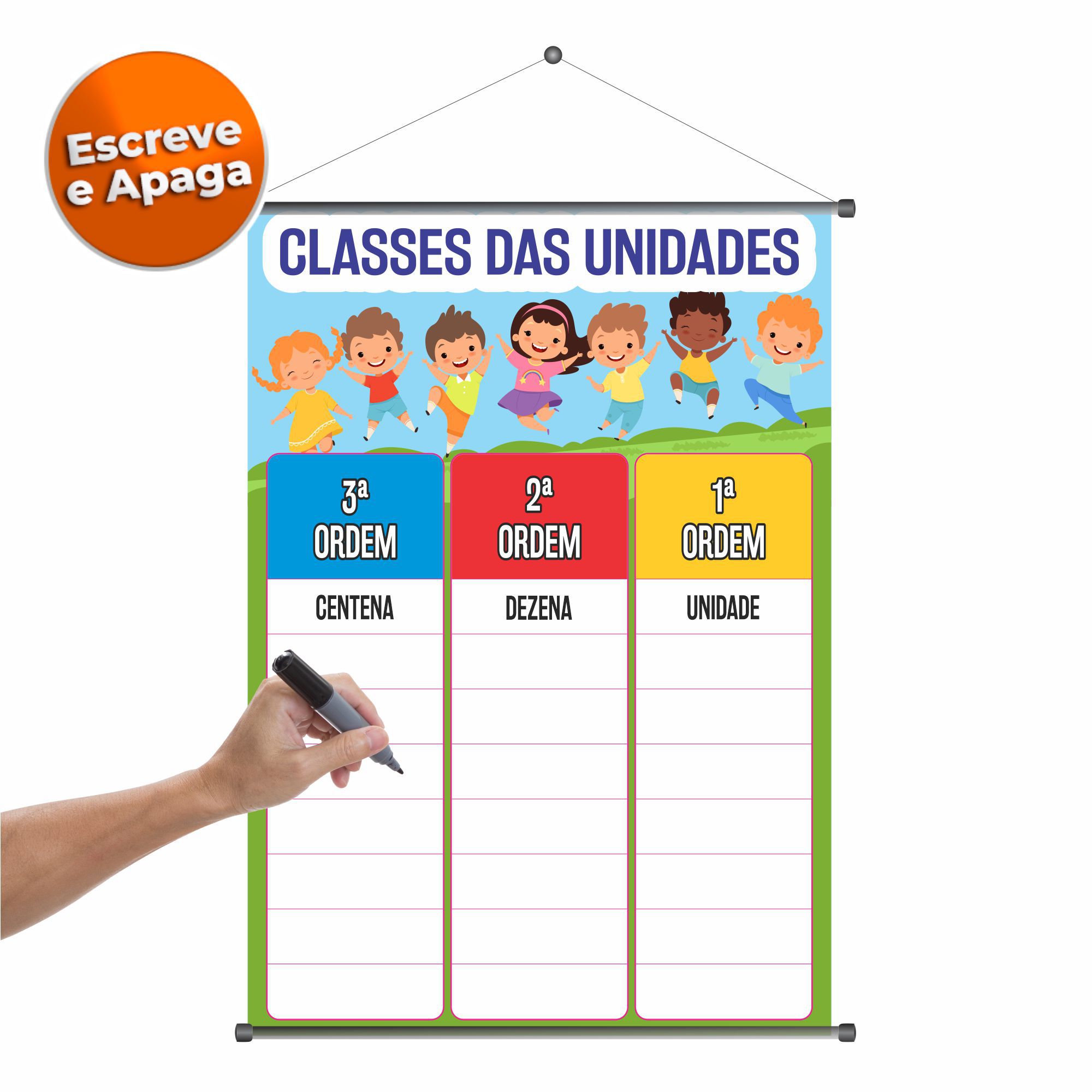 Banner Pedagógico Classes das Unidades Escreve e Apaga KRadesivos