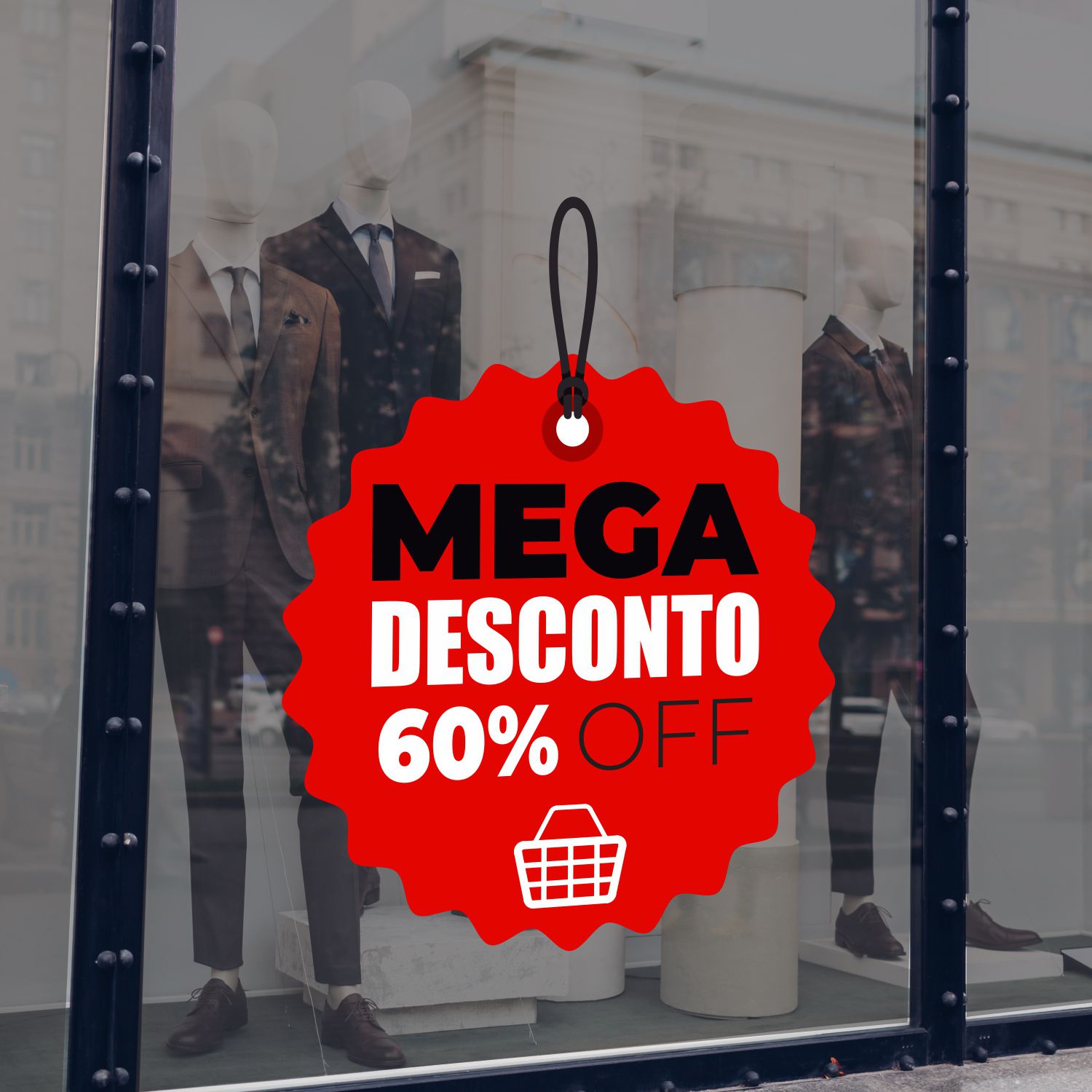 Adesivo Para Vitrine Mega Desconto Off Kradesivos