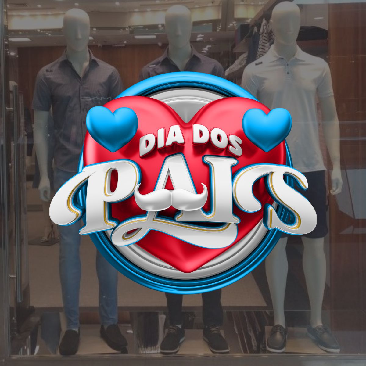 Adesivo Para Vitrine Dia Dos Pais 3D KRadesivos