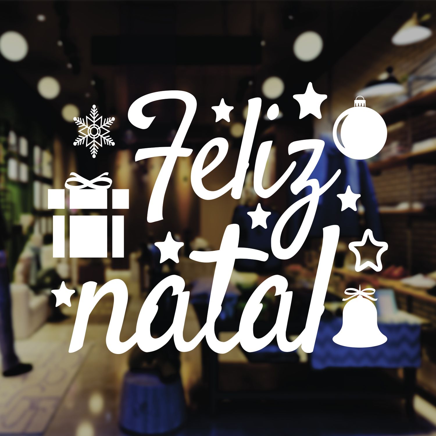 Adesivo Para Vitrine Feliz Natal KRadesivos