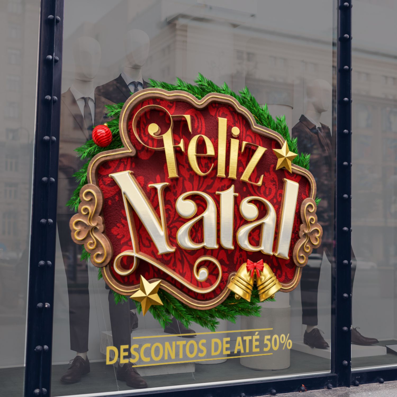 Adesivo Para Vitrine Feliz Natal Pr Spero Ano Novo Kradesivos