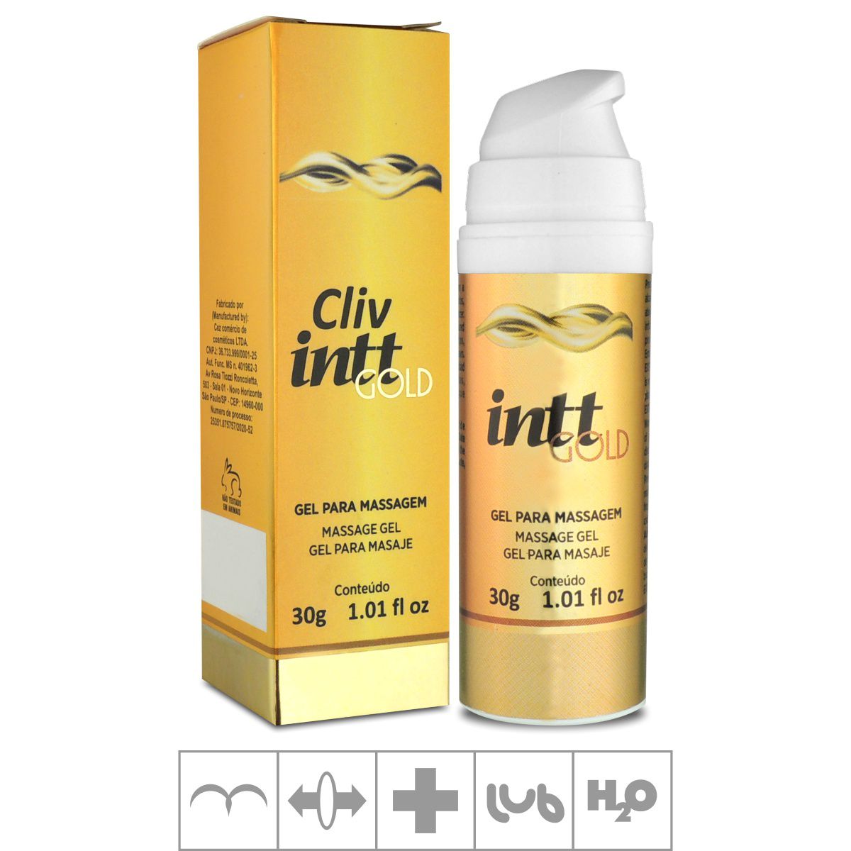 Gel Para Sexo Anal Cliv Intt Gold G Padr O Nico Pura