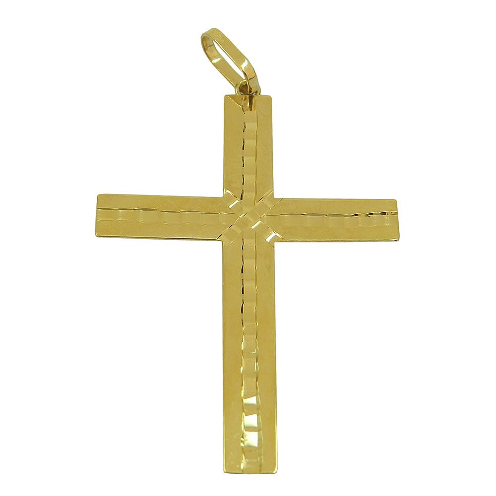 Crucifixo Grande Em Ouro 18k 0 750 RDJ Joias