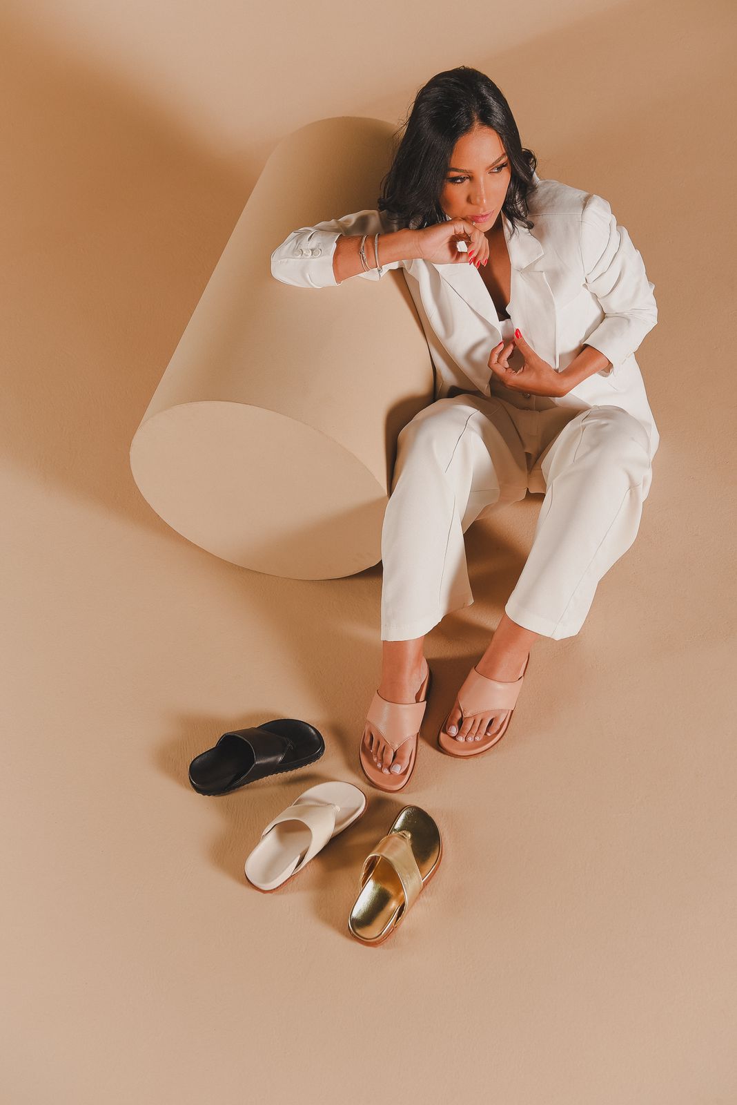 Flatform Lisa Nude Talline Sapatilhas Atacado