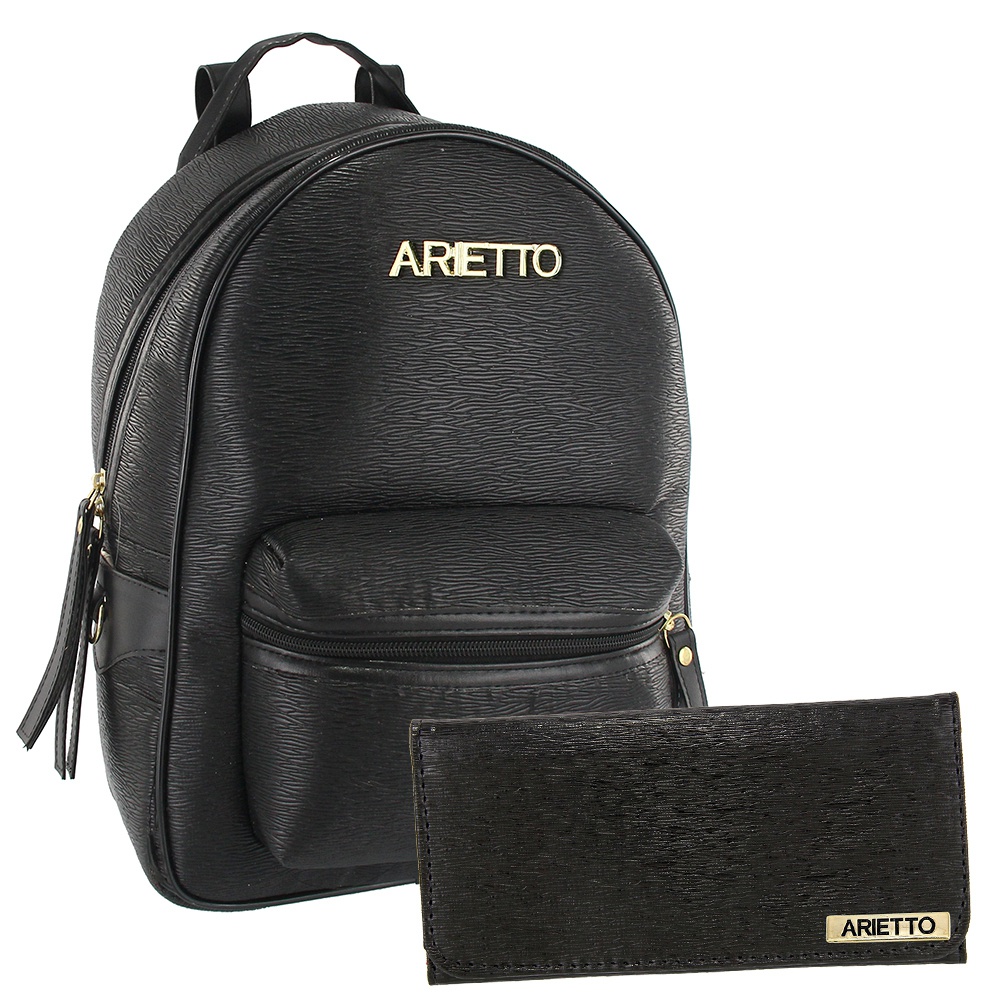 Kit Mochila Feminina Escolar Carteira Arietto ARIETTO