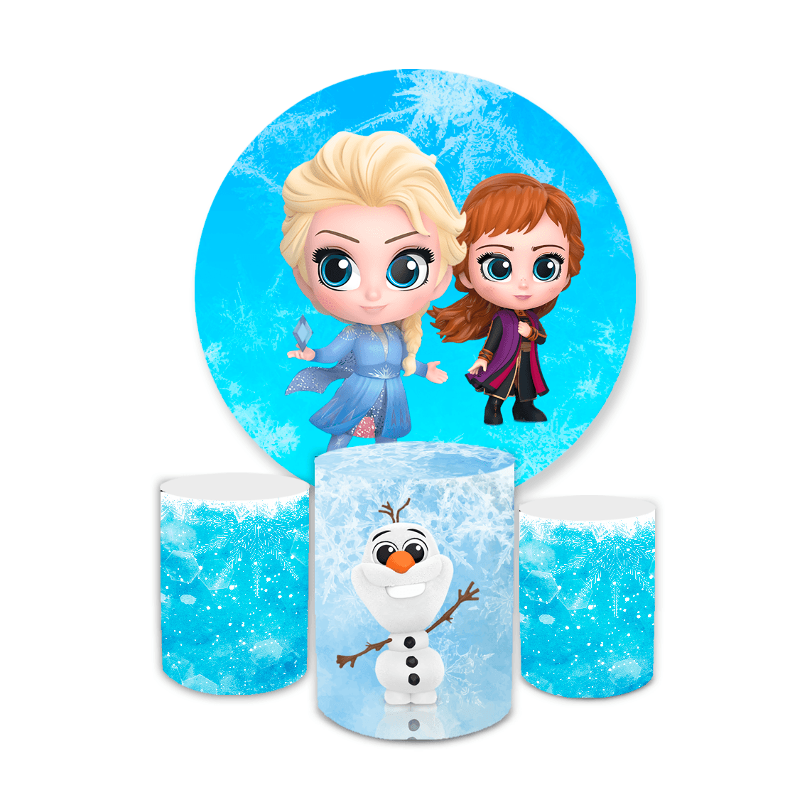 Kit Painel Capas Cilindros Festa Frozen Elsa Anna E Olaf Personagens