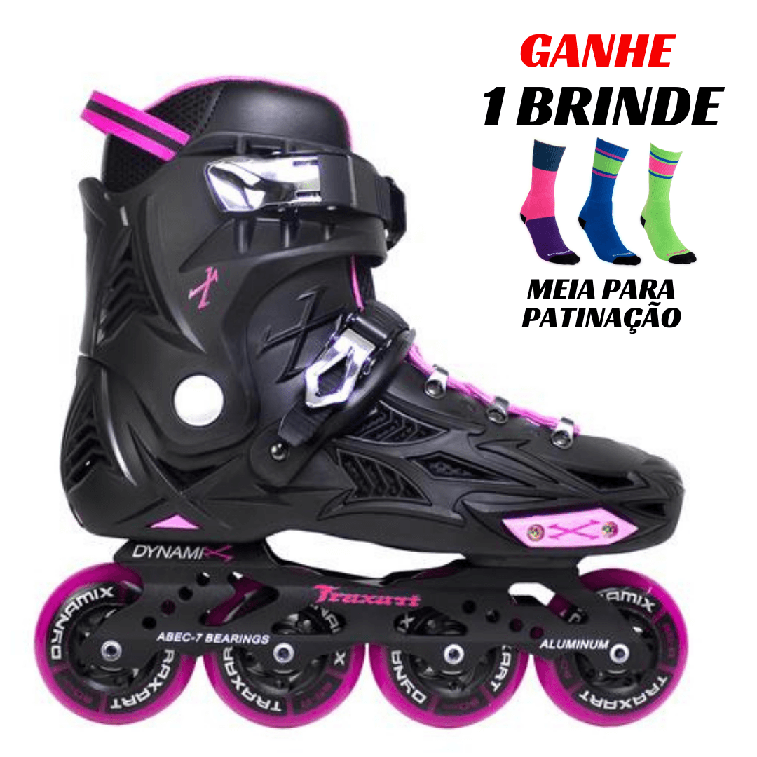 Patins Inline Freestyle Traxart Dynamix Rosa Urban 1 775 Franca