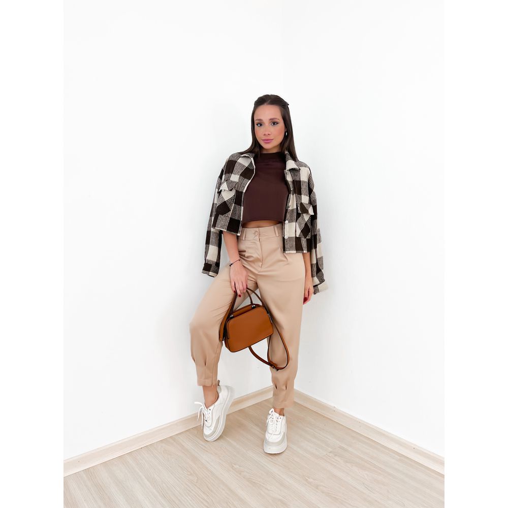 CALÇA LARA ZÍPER Nude CAROLLA FERRARO
