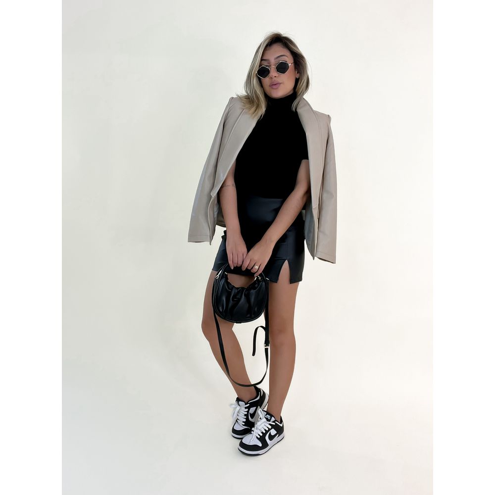 BLAZER COURO FAKE Nude CAROLLA FERRARO