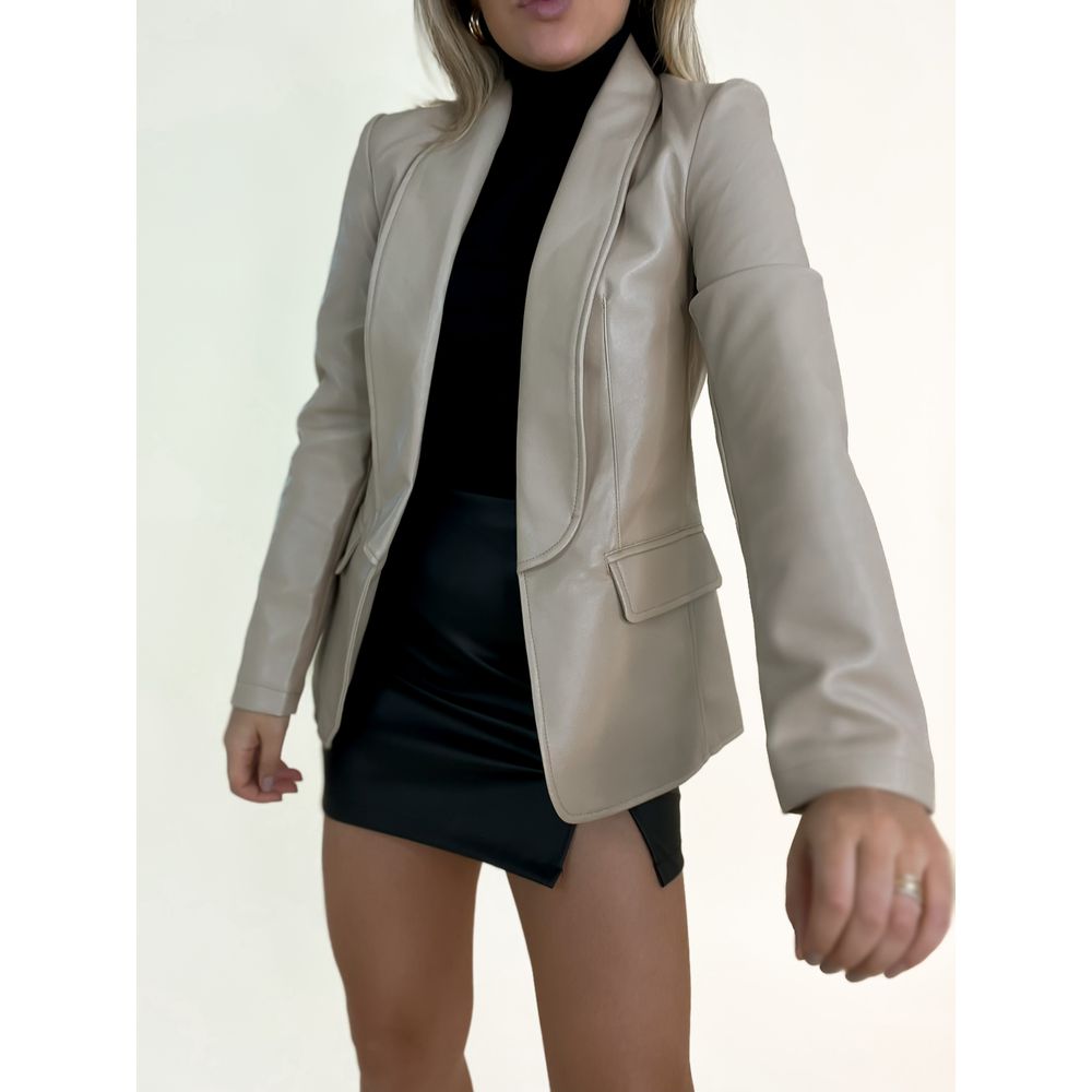 BLAZER COURO FAKE Nude CAROLLA FERRARO