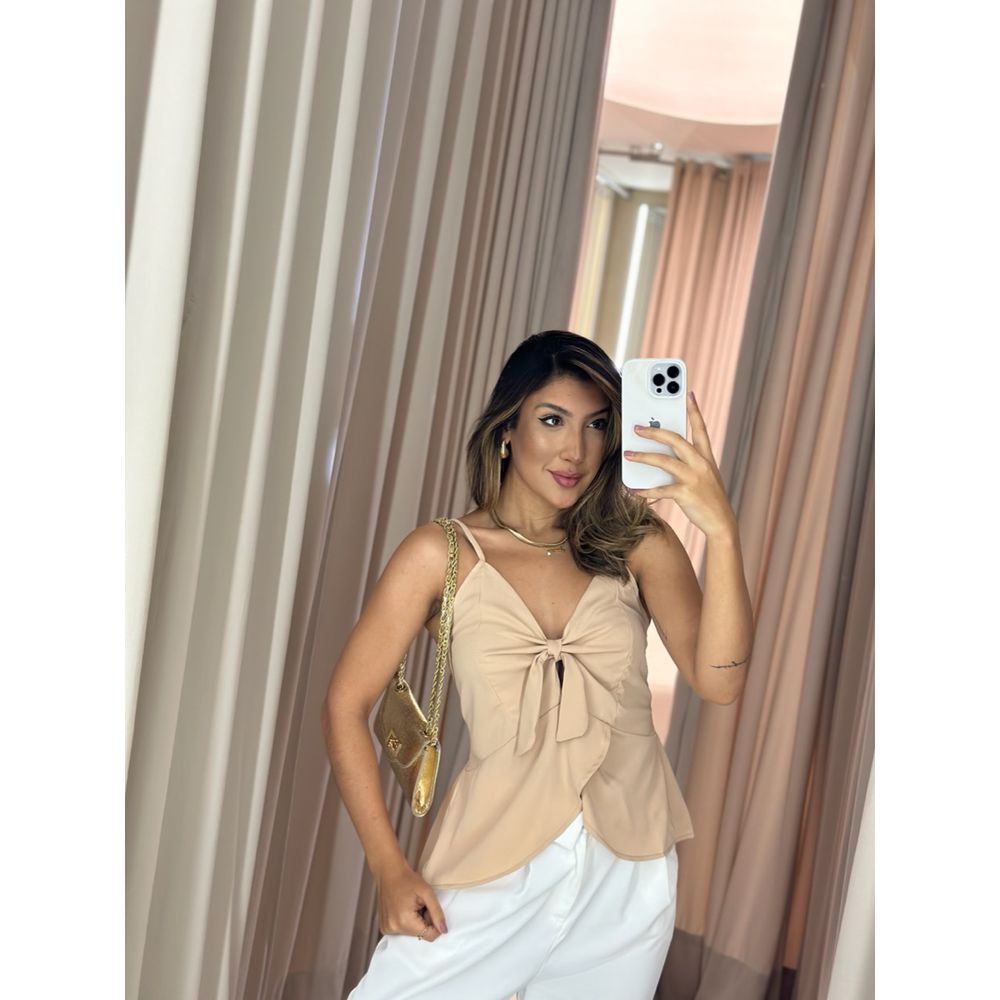 BLUSA PEPLUM Nude CAROLLA FERRARO