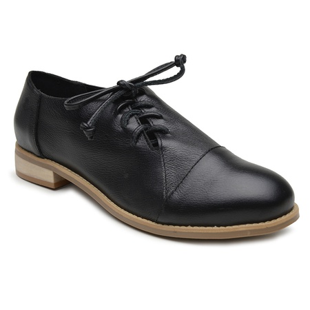 Sapato Feminino Oxford Couro Confort Vel Champagne Melilla