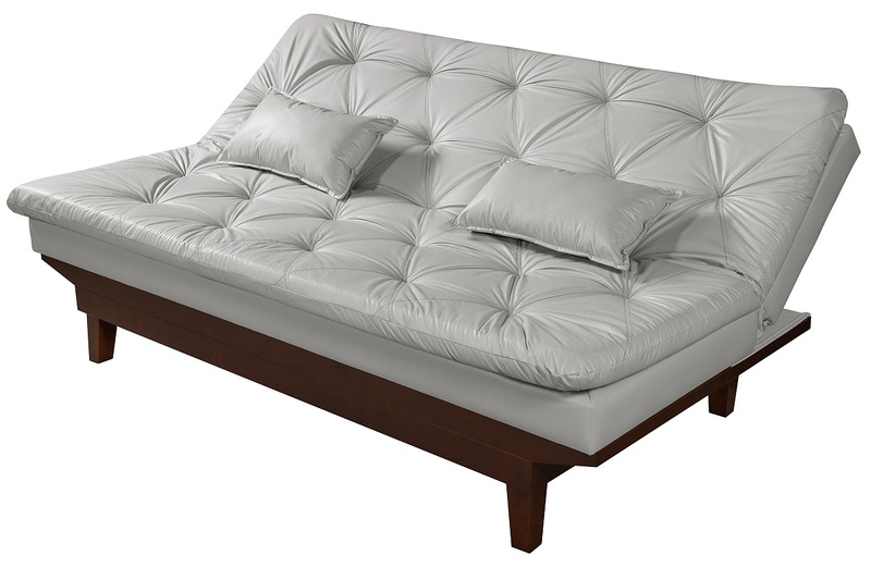 Sof Cama De Courino Branco Gelo Caribe Reclin Vel Duas Banquetas