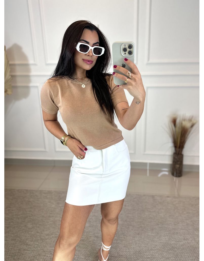 Saia Midi Bella Nude Loja La Mina