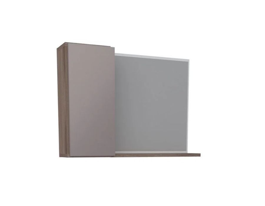 Espelheira em Madeira Branco Nude 360 p Banheiro Cozimax Casa Fácil Materiais Para Construção