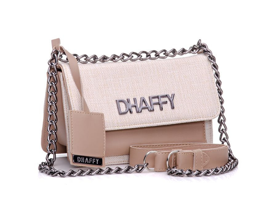 Bolsa Feminina Nude Palha Al A De Corrente Dhaffy Dhaffy