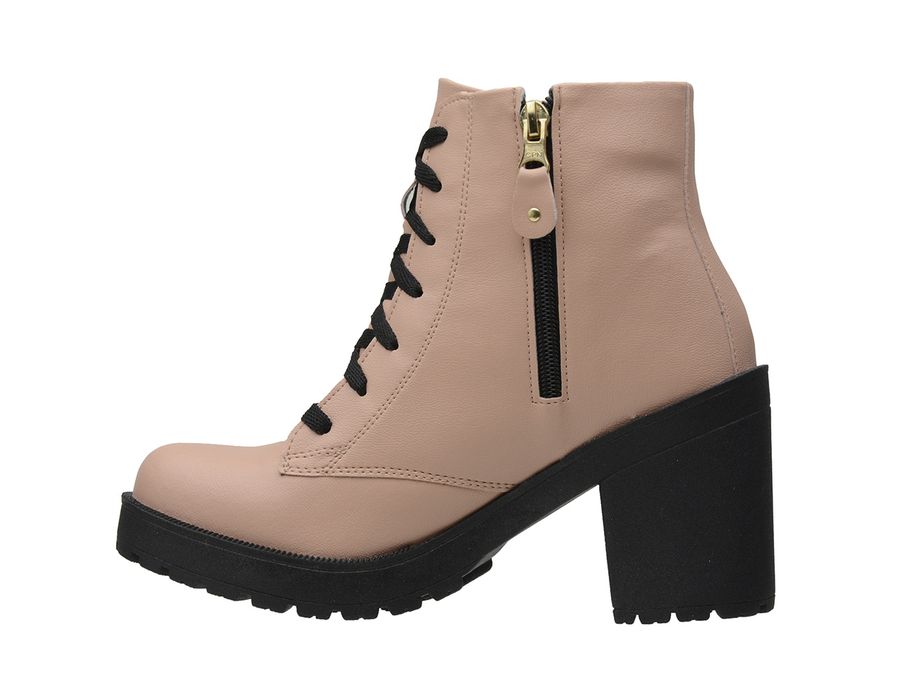 Bota Tratorada Agatha Nude E Preto Muritalle GRIFEMUR