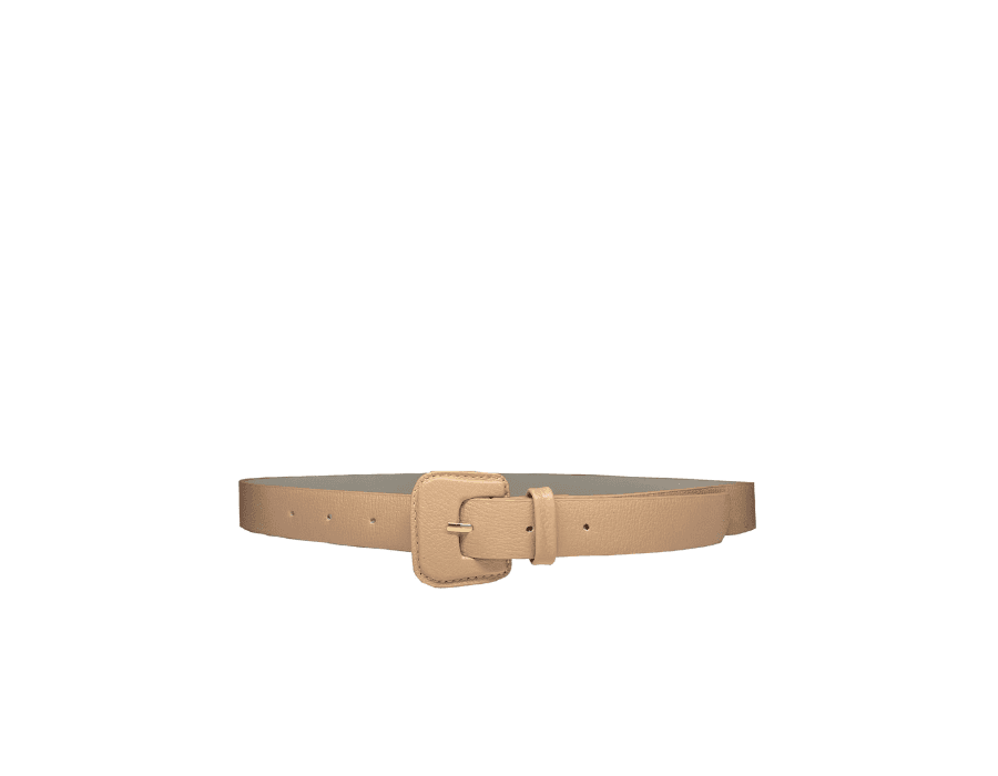 Cinto De Couro Nude Fivela Encapada Quadrada Look My Bag