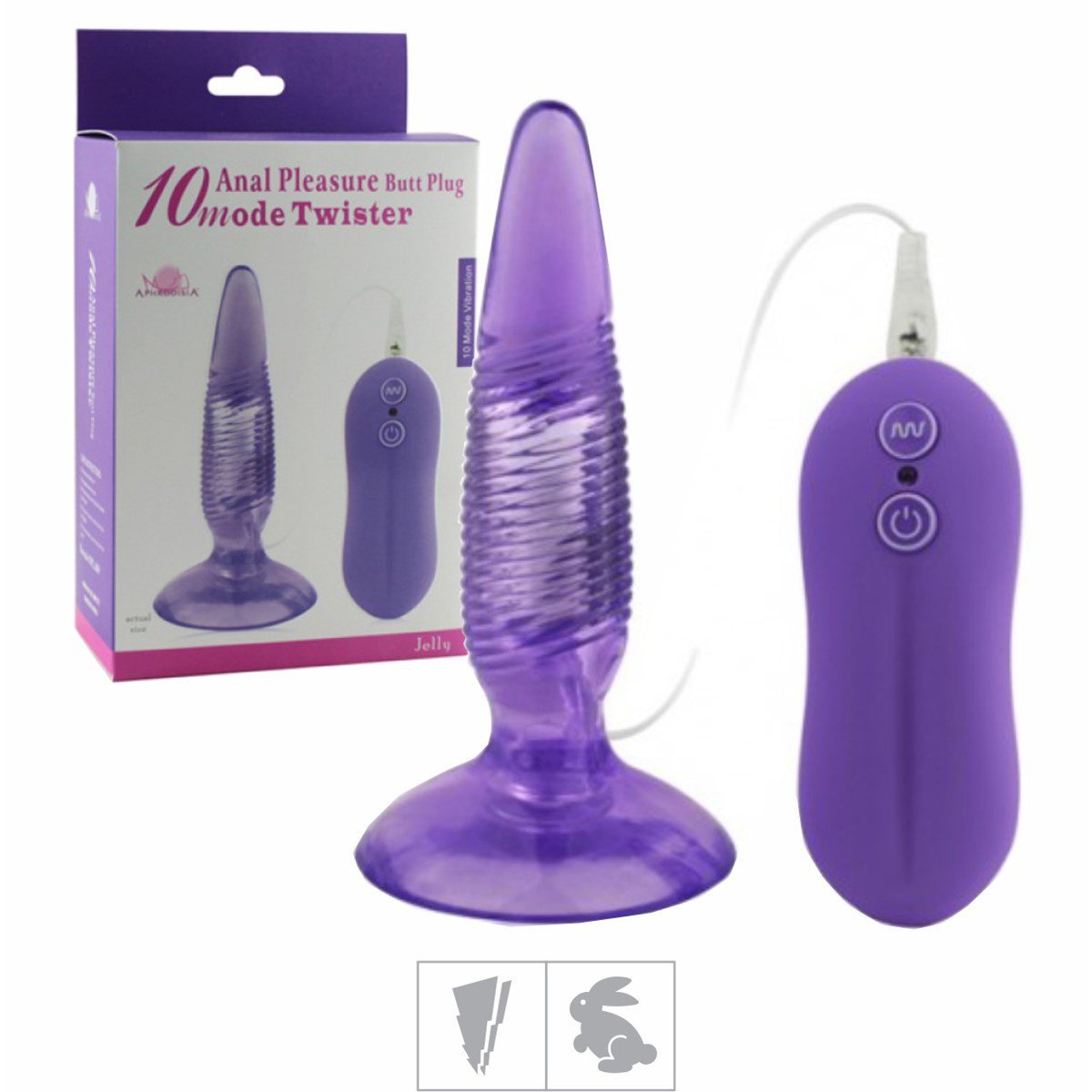 Plug Anal Twister 10 vibraes (PL003 - ST444)-Roxo-nico  Atacado Star  Sex Shop, Lingerie e Produtos Erticos