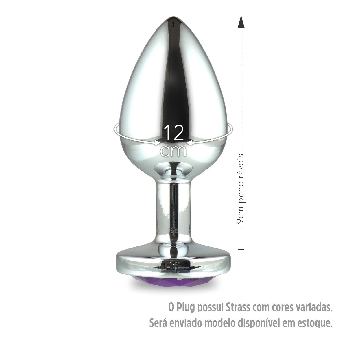 Plug Anal Metlico Com Strass Importado (PL007G) - Cromado Atacado Star Sex Shop, Lingerie e Produtos Erticos Plug Anal Metlico Com Strass Importado (PL007G) - Cromado Atacado Star Sex Shop, Lingerie e Produtos Erticos