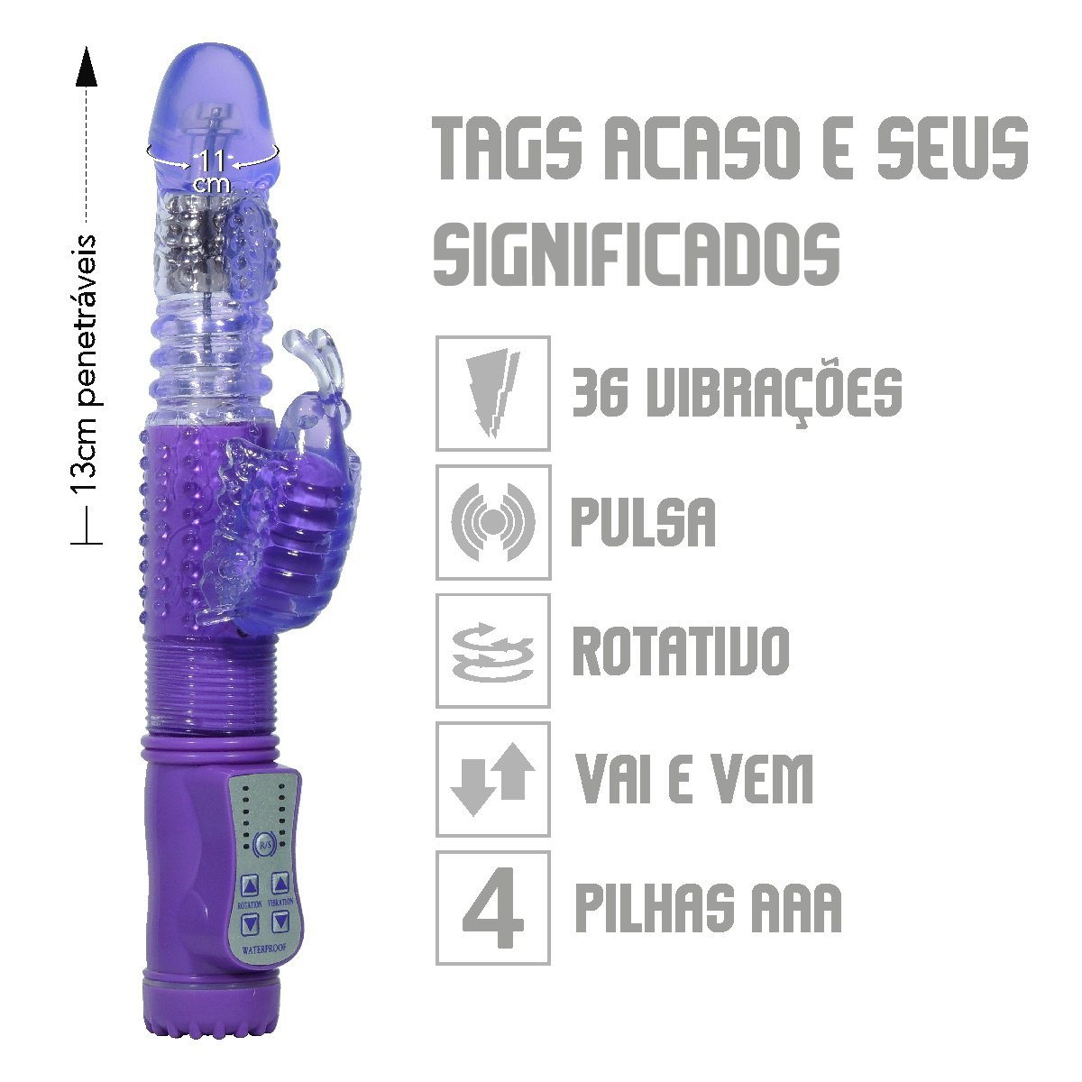 Vibrador Vai e Vem Com Estimulador VP (RT004B-ST346) - Roxo ♥ Sex Shop  Atacado Star: Produtos Eróticos e lingerie