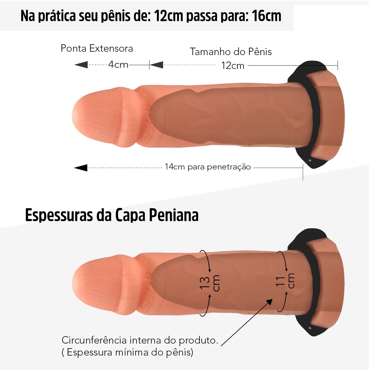 Capa Peniana Com Cinta 15cm (CP001 - 14875)-Bege-Único ♥ Sex Shop Atacado  Star: Produtos Eróticos e lingerie