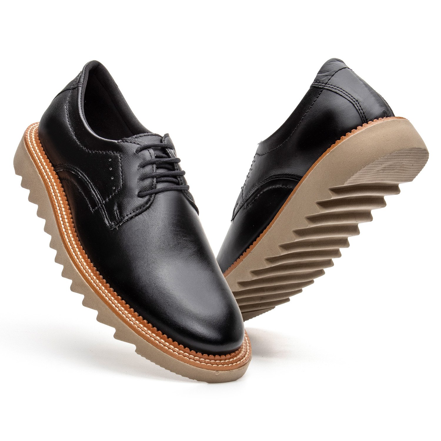 Mocassim Loafer Tratorado Masculino Couro Legitimo Premium - Preto