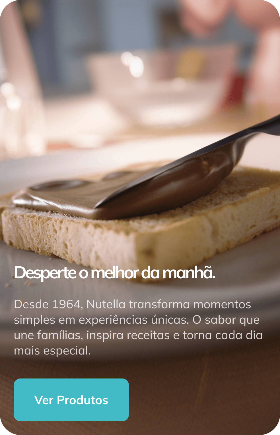 Banner principal Nutella Food Service - versão mobile