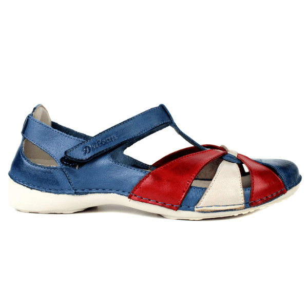 Sapatilha Feminina em Couro Legítimo e Palmilha Gel - Azul