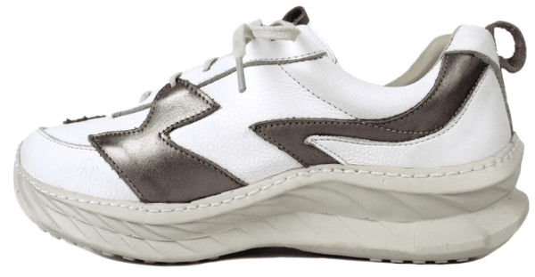 Tênis Feminino em Couro Legítimo com Palmilha em Gel - Branco