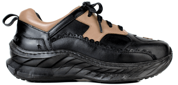 Tênis Feminino em Couro Legítimo com Palmilha em Gel - Preto