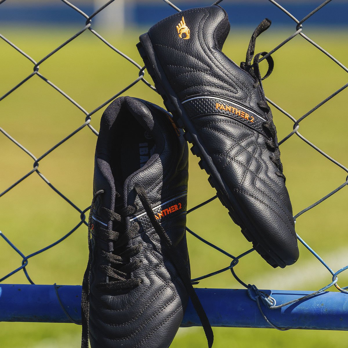 Chuteira Panther2 Society Borracha Adulto - Preto/Laranja | IBAL