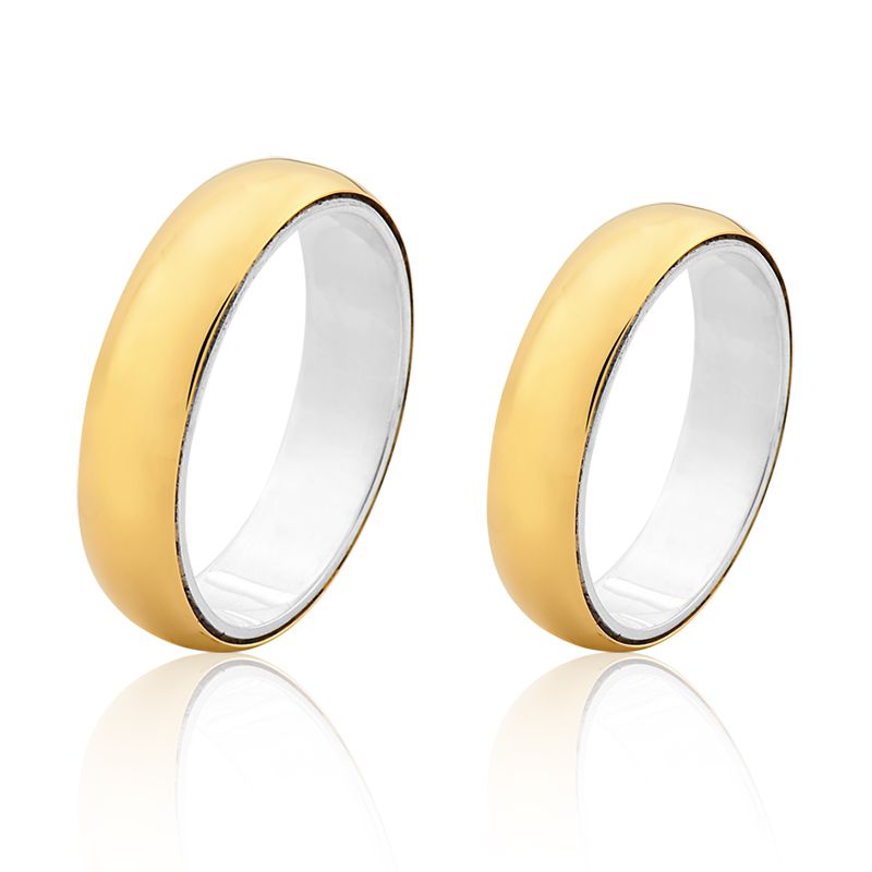 Aliança De Prata 0,950 Revestida Com Ouro 18k - FA-AGR-03 | Fábrica das ...