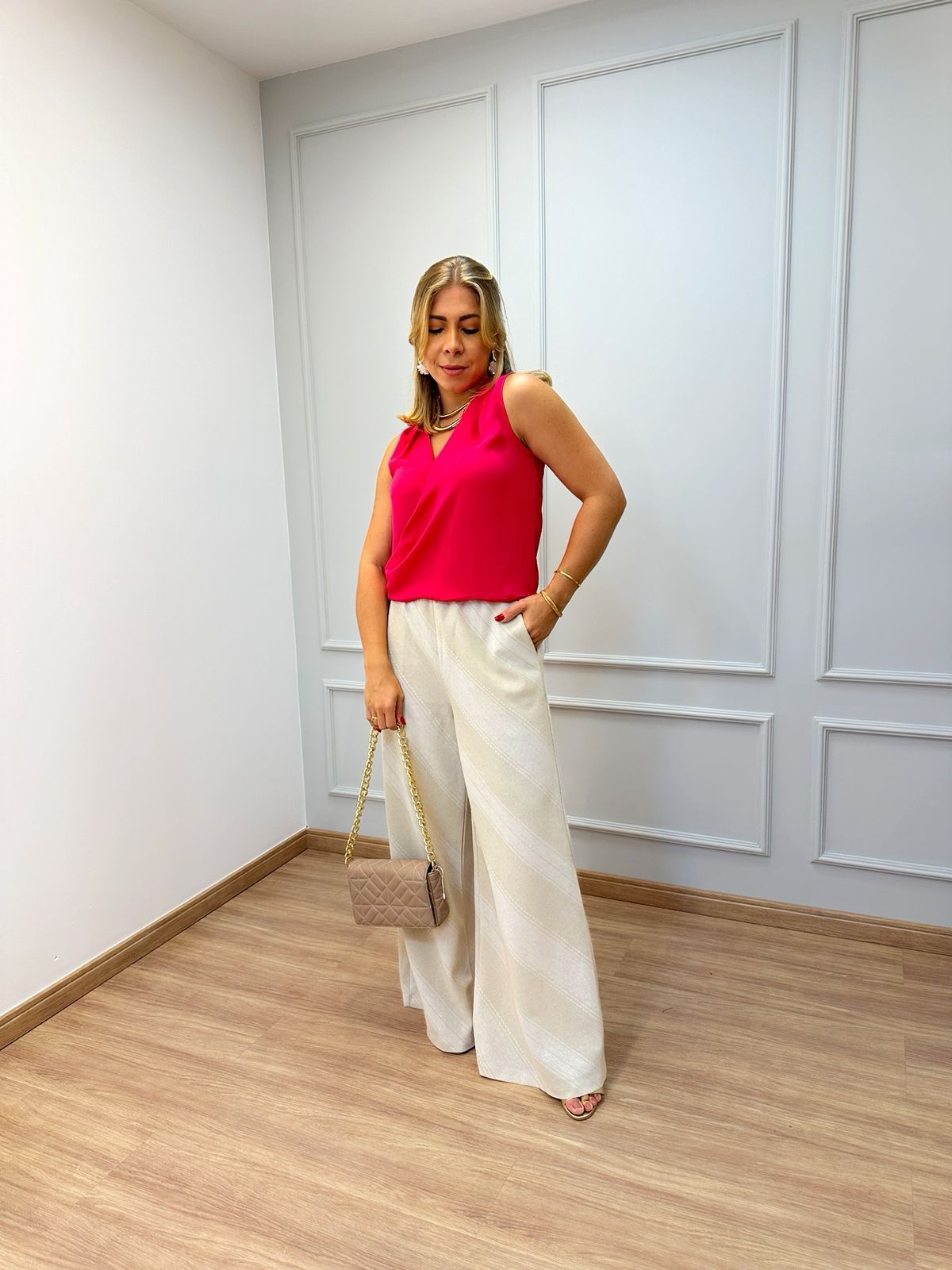 Pink Wide Leg Pants Outfits (24 ideas & outfits)