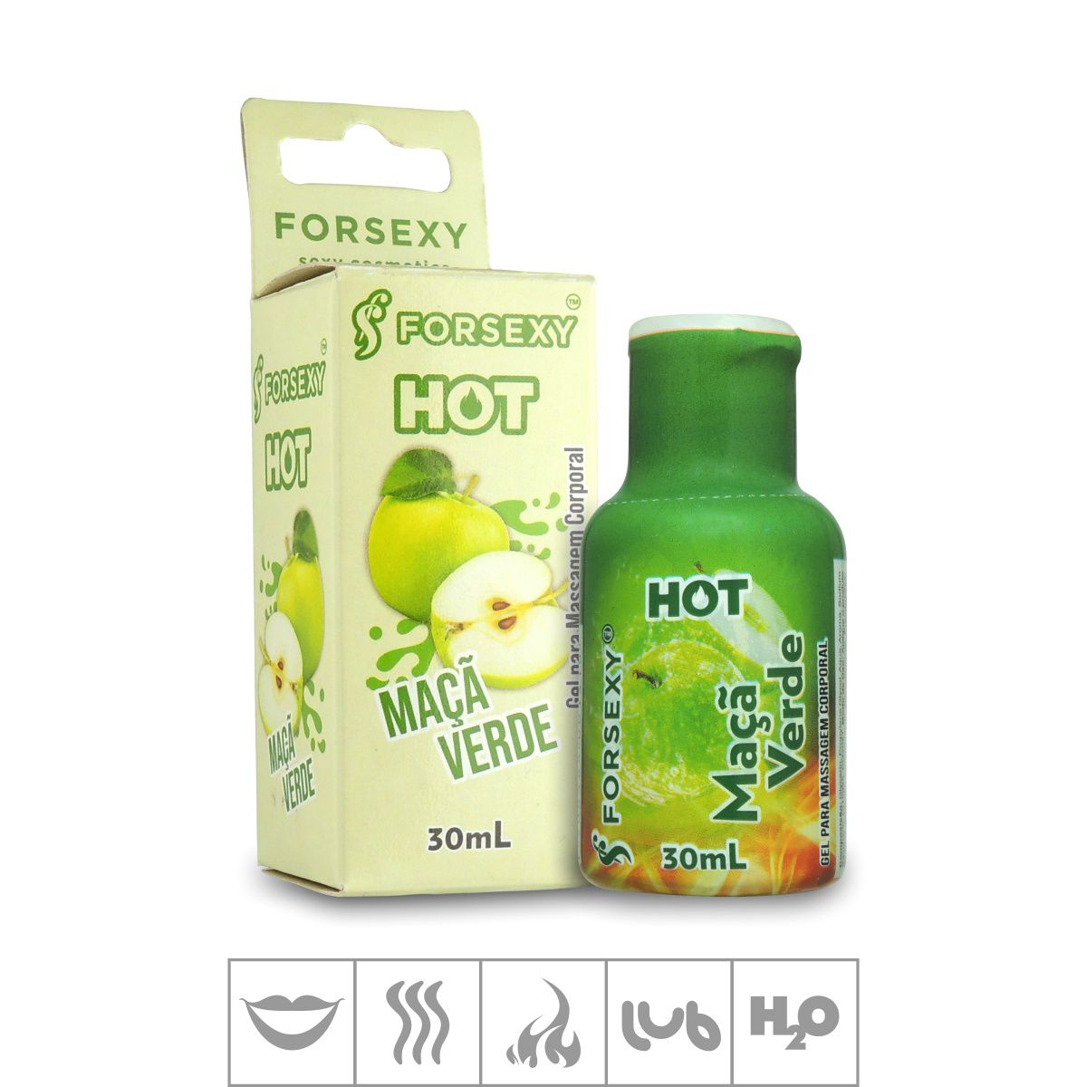 Promo Gel Comestível For Sexy Hot 30ml Validade 0824 St739 Maçã Verde ♥ Sex Shop Atacado 7888