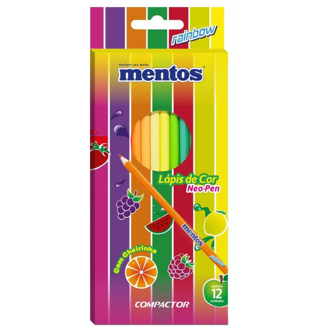 Lápis de Cor Neo-Pen Mentos 12 Cores Compactor | BAIUCA