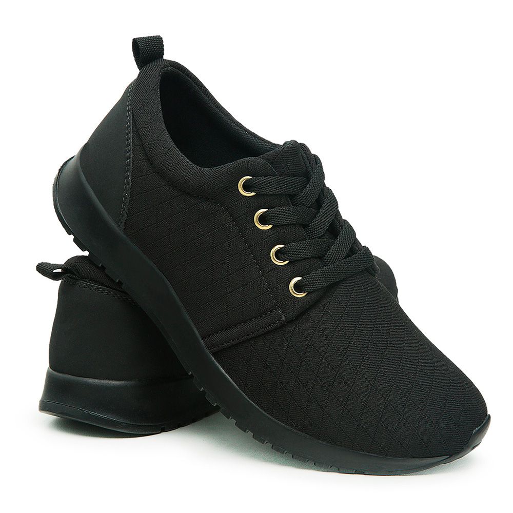 Tenis preto com sales sola preta feminino