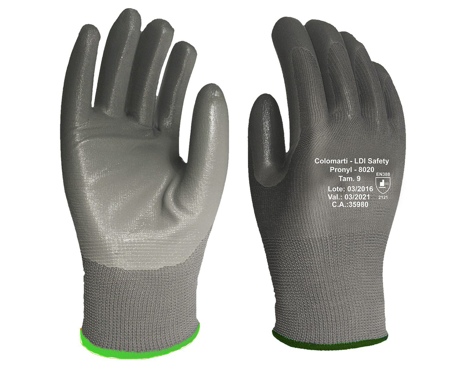 LDI LUVA PRONYL MOD:8020- 9(G) POLIAMIDA C/R NITRILICO CA 42406