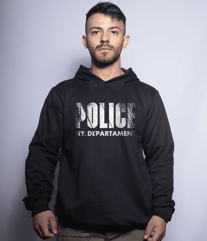 Casaco de Moletom Masculino Militar Com Capuz Police NYPD