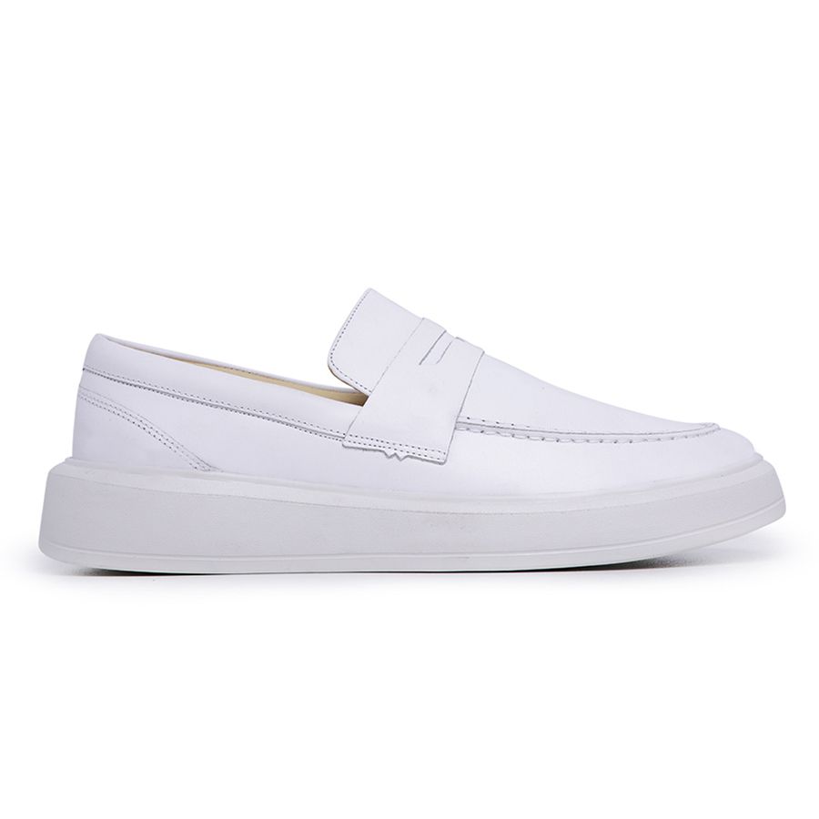 Sapato mocassim branco masculino on sale