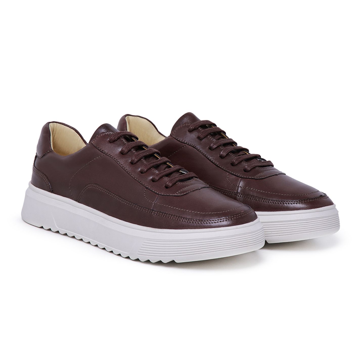 Tênis Wave couro marrom café sola tratorada | Berlutini Shoes